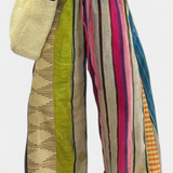 Claudine Casual Παντελόνι με Φαρδύ Μπατζάκι και Ριγέ Σχέδιο