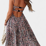 Reyna Φόρεμα Floral Maxi με Ανοιχτή Πλάτη