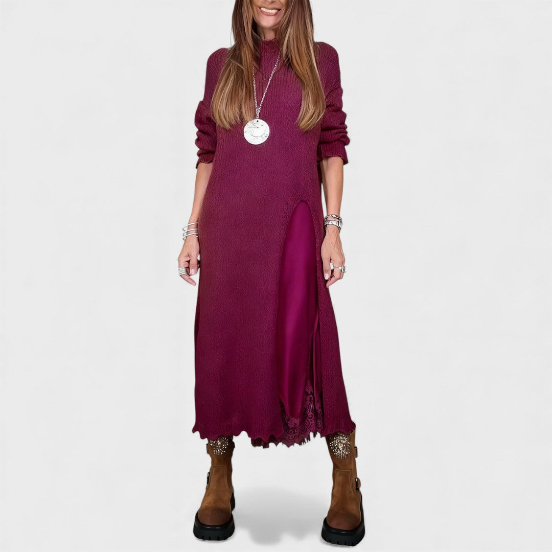 Lena | κομψό μακρύ πλεκτό φόρεμα