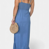 Kailani Μάξι Φόρεμα Ruffle με Μπροστινό Κόμπο