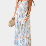 Neha Φόρεμα Floral με Ανοιχτή Πλάτη και Τιράντες Σπαγγέτι