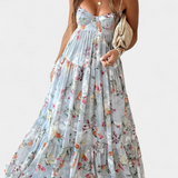 Neha Φόρεμα Floral με Ανοιχτή Πλάτη και Τιράντες Σπαγγέτι