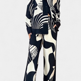 Basilisa Σετ με Φαρδύ Παντελόνι και Γκραφίτι Στάμπα