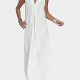 Felisa Κομψό Μονόχρωμο Μάξι Αμάνικο Φόρεμα