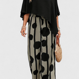 Σετ Aleida Ασύμμετρο με Τοπ και Στάμπα Παντελόνι