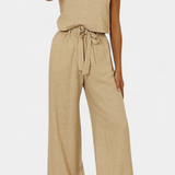 Pascuala Λινό Σετ Δύο Τεμαχίων με Αμάνικη Μπλούζα και Αέρινο Παντελόνι