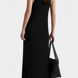 Brielle Αμάνικο Πλεκτό Φόρεμα με Λαιμόκοψη V και Αντίθετα Κουμπιά