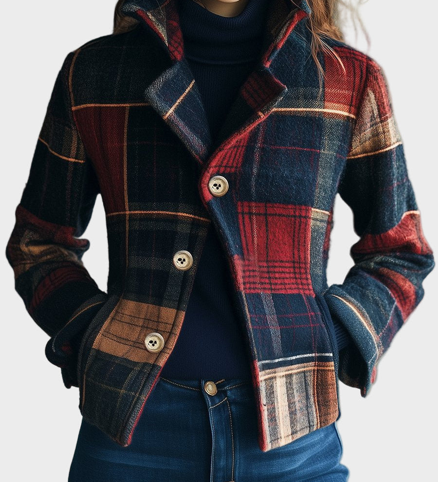 Joyce | Ζακέτα από Μαλλί με Καρό Σχέδιο