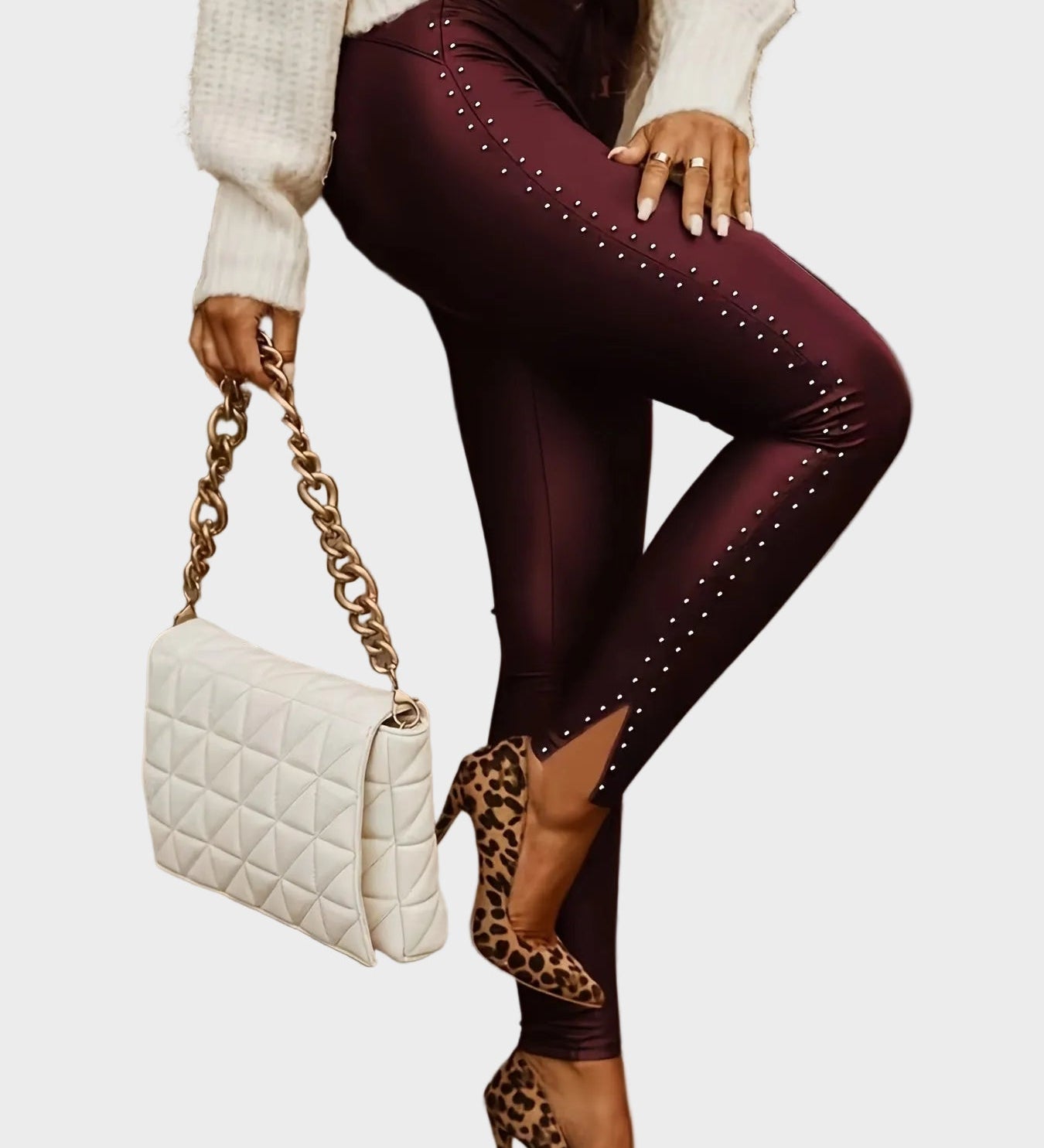 Celene | Δερμάτινο Παντελόνι με Στάμπες