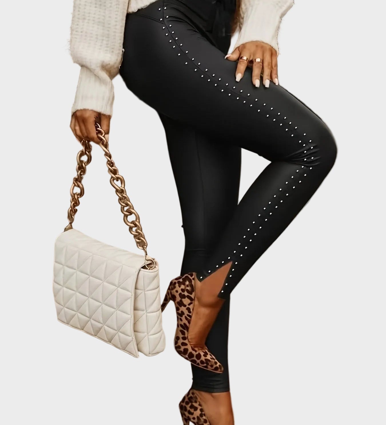 Celene | Δερμάτινο Παντελόνι με Στάμπες