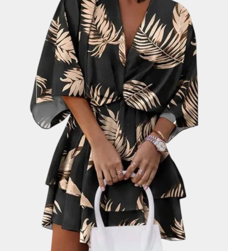 Φόρεμα Eliza Μίνι με μπροστινό κόμπο και βολάν