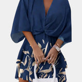 Φόρεμα Eliza Μίνι με μπροστινό κόμπο και βολάν