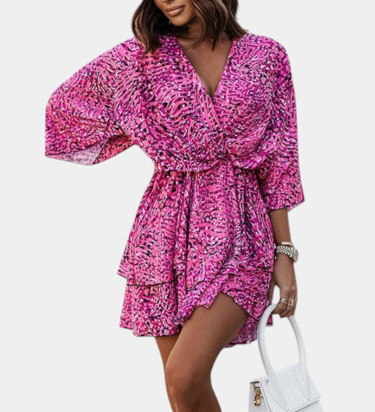 Φόρεμα Eliza Μίνι με μπροστινό κόμπο και βολάν