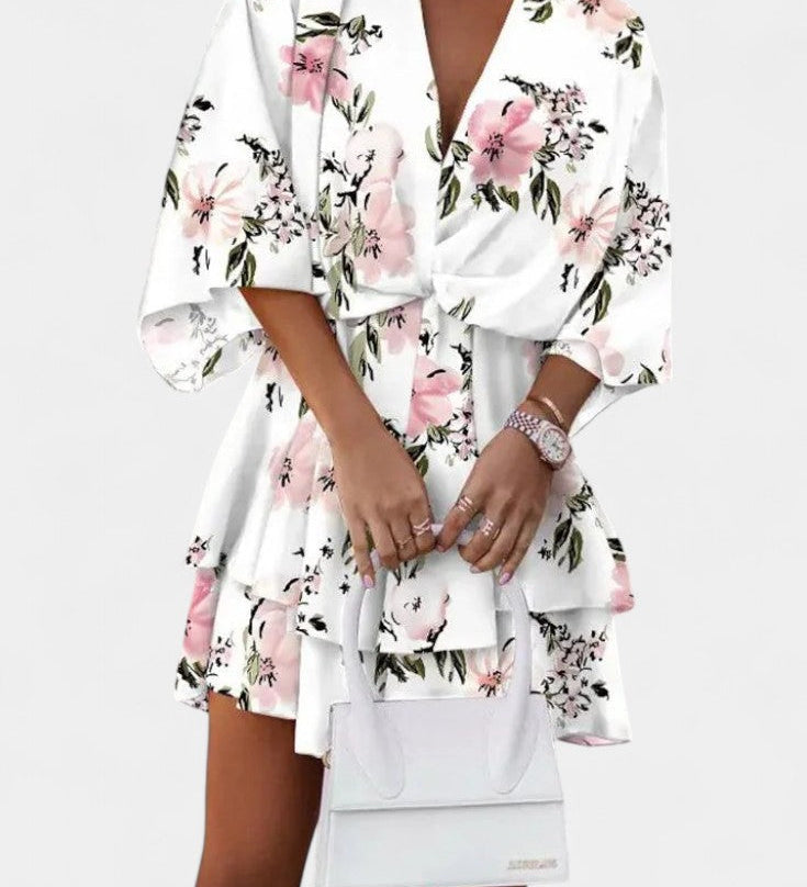 Φόρεμα Eliza Μίνι με μπροστινό κόμπο και βολάν