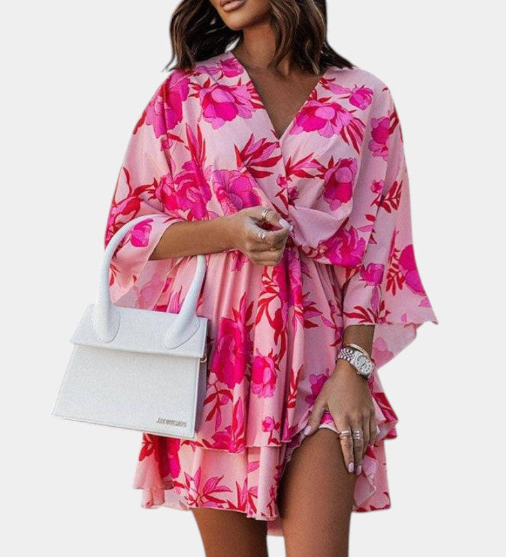 Φόρεμα Eliza Μίνι με μπροστινό κόμπο και βολάν