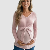 Gloria - Ριχτό Μητρότητας Τοπ με Δέσιμο στη Μέση (Tie-Waist Ribbed Maternity Top)  ---  **Θα θέλατε να μεταφράσω και την περιγραφή του προϊόντος ή να προσθέσω λέξεις-κλειδιά για SEO;**