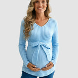 Gloria - Ριχτό Μητρότητας Τοπ με Δέσιμο στη Μέση (Tie-Waist Ribbed Maternity Top)  ---  **Θα θέλατε να μεταφράσω και την περιγραφή του προϊόντος ή να προσθέσω λέξεις-κλειδιά για SEO;**