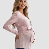 Gloria - Ριχτό Μητρότητας Τοπ με Δέσιμο στη Μέση (Tie-Waist Ribbed Maternity Top)  ---  **Θα θέλατε να μεταφράσω και την περιγραφή του προϊόντος ή να προσθέσω λέξεις-κλειδιά για SEO;**