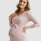 Gloria - Ριχτό Μητρότητας Τοπ με Δέσιμο στη Μέση (Tie-Waist Ribbed Maternity Top)  ---  **Θα θέλατε να μεταφράσω και την περιγραφή του προϊόντος ή να προσθέσω λέξεις-κλειδιά για SEO;**
