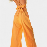 Valentina Σετ με Δαντελένιο Γιλέκο με Ανοιχτή Πλάτη και Φαρδύ Παντελόνι