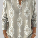 Keira | Vintage αφηρημένο πουλόβερ με κουμπιά