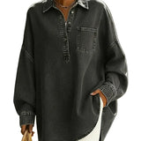 Camila - Γυναικείο Μοντέρνο Casual Τζιν Βαμβακερό Πουκάμισο (Women's Fashionable Casual Denim Cotton Shirt)