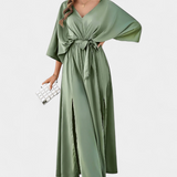 Milly Εlegant φόρεμα με φιόγκο και άνοιγμα