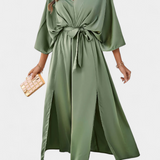 Milly Εlegant φόρεμα με φιόγκο και άνοιγμα