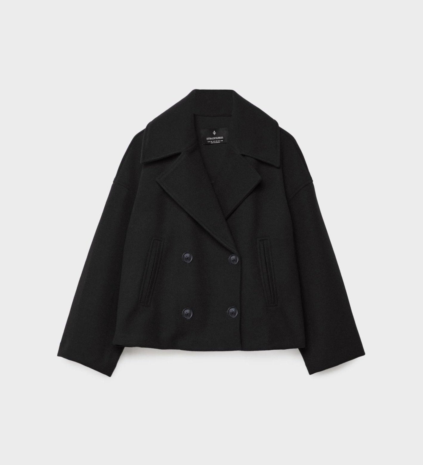 Ελένη – Κοντό Παλτό Oversized με Διπλό Κουμπί