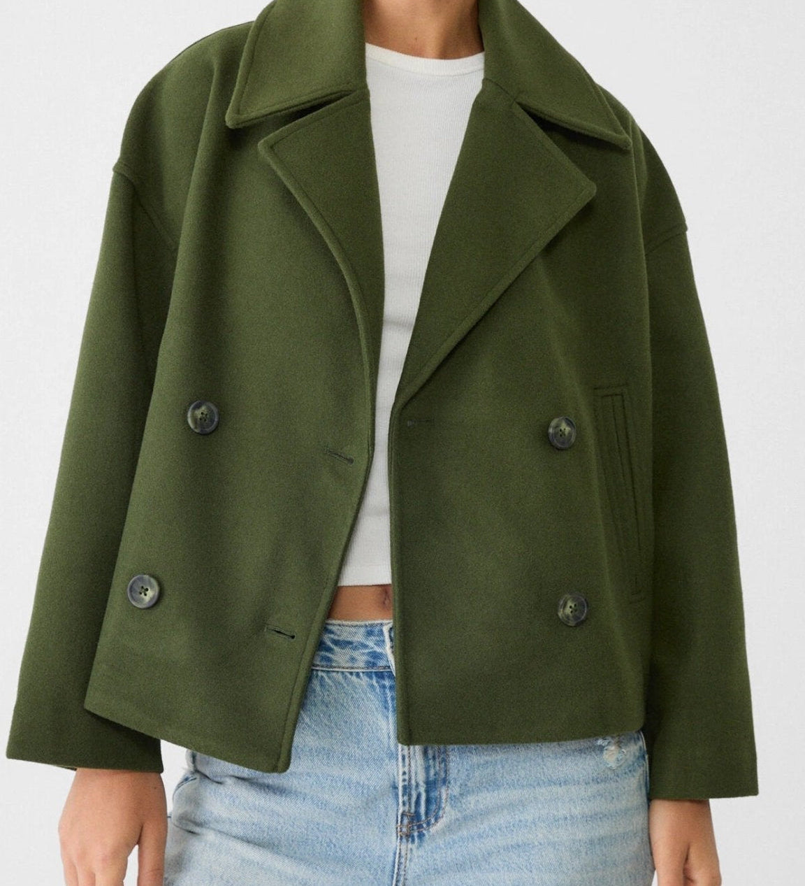 Ελένη – Κοντό Παλτό Oversized με Διπλό Κουμπί