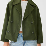Ελένη – Κοντό Παλτό Oversized με Διπλό Κουμπί