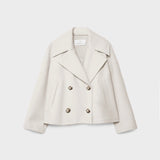 Ελένη – Κοντό Παλτό Oversized με Διπλό Κουμπί