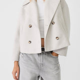 Ελένη – Κοντό Παλτό Oversized με Διπλό Κουμπί
