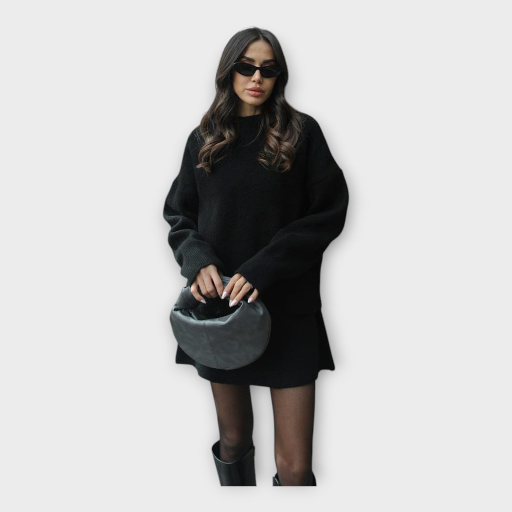 Σετ Πλεκτής Μπλούζας και Φούστας με Μοντέρνα Γραμμή