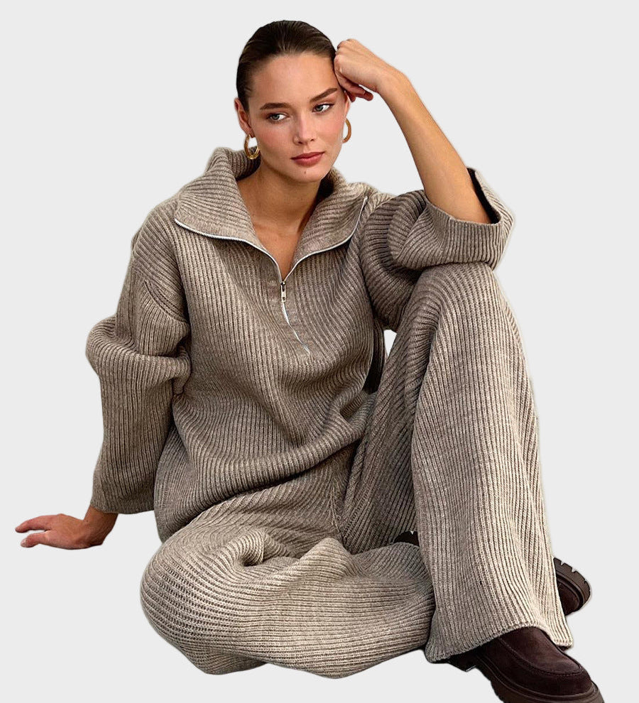 Julia - Σετ πουλόβερ με φερμουάρ έως τη μέση