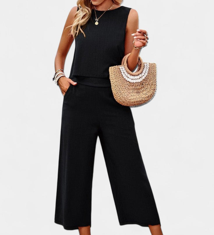 Lavinia Boho Σετ με Αέρινο Τοπ και Σορτς από Λινό και Βαμβάκι