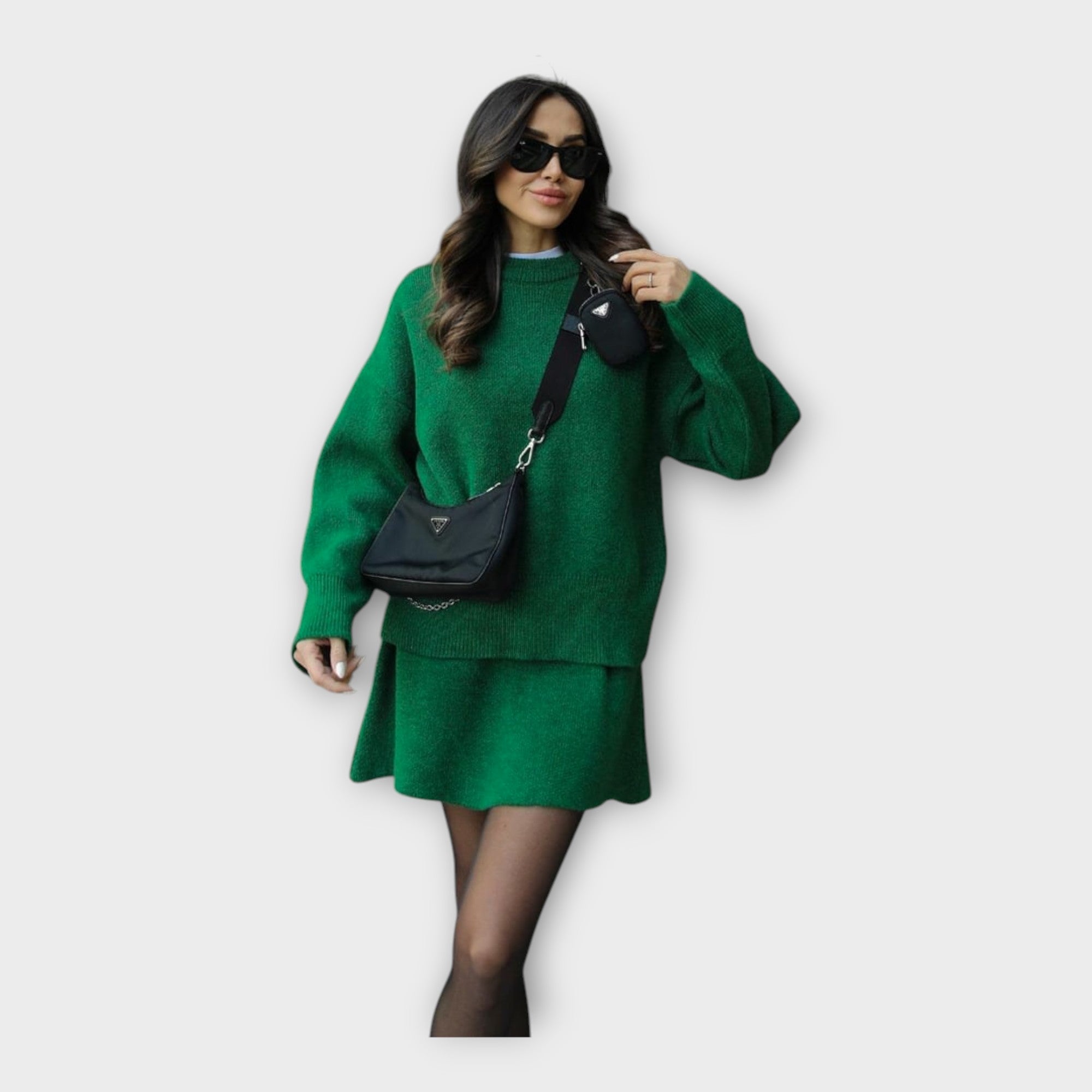 Σετ Πλεκτής Μπλούζας και Φούστας με Μοντέρνα Γραμμή